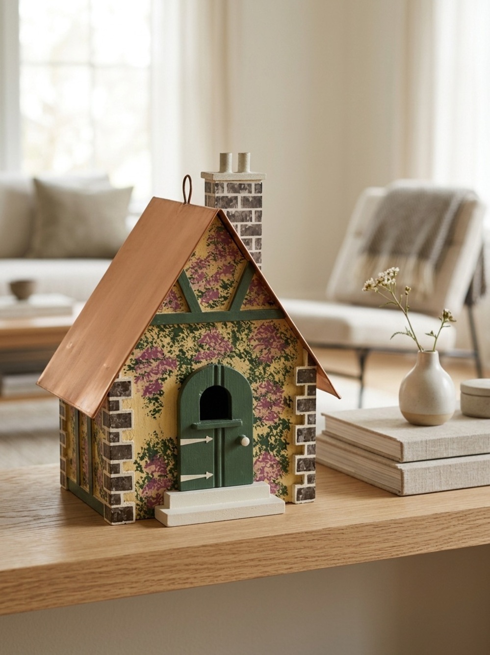 Vintage 1997 Karen Rempel Hand-Painted Wooden Birdhouse Excellent Condition